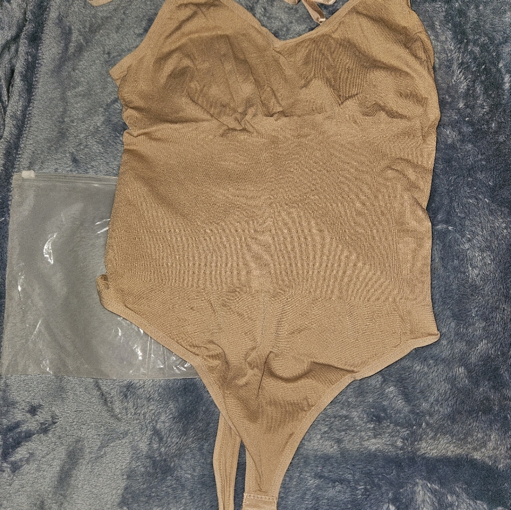 Tan Ribbed Seamless Bodysuit